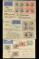 1935 SILVER JUBILEE Issues Used On Cover - Group Of Three Covers Incl. Full Set On 1936 Reg'd Flight Cover To USA, Two A - Zuidwest-Afrika (1923-1990)