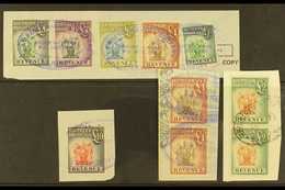 REVENUES 1954 Small Group Incl. £5, £10, £20 & £50 Used On Piece, Barefoot 38/43, Fine Used. For More Images, Please Vis - Southern Rhodesia (...-1964)