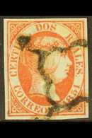 1851 2r Red Imperforate SPERATI FORGERY (Cliche A) With Cancellation And 4 Margins. Beautiful And Dangerous. For More Im - Andere & Zonder Classificatie