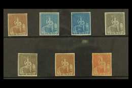 1851-55 Complete Imperf "blued Paper" Set, SG 2/8, All With 4 Clear Margins, Very Fine Mint Set (7 Stamps) For More Imag - Trindad & Tobago (...-1961)