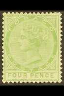 1882-84 (wmk Crown CA) 4d Yellow-green, SG 18, Fine Mint. For More Images, Please Visit Http://www.sandafayre.com/itemde - Trindad & Tobago (...-1961)