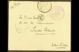 1898 RARE INWARD NEW ZEALAND OFFICIAL MAIL COVER (Aug) Arms Crested Envelope With Fine Purple "NEW ZEALAND/GOVERNMENT HO - Turks And Caicos
