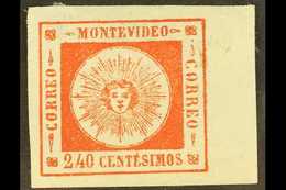 1859 240c Vermilion SPERATI FORGERY (reproduction C) Unused With 4 Margins Without His Handstamp On Reverse. For More Im - Uruguay