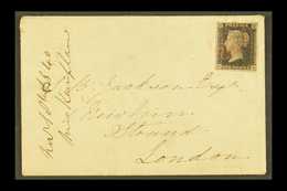 1840 (18 Nov) Env To 1 New Inn, Strand Bearing 1d Black 'CG' Plate 7 With 4 Margins Tied Light Red MC Cancellation. Clea - Ohne Zuordnung