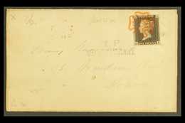 1840 (25 Jun) Pretty Entire Letter Sent Locally To Soho, London Bearing A 1d Black 'G I' Plate 1a With 4 Margins Tied By - Non Classés