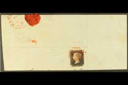 1840 (May) 1d Black, Plate 2, Check Letters A - H, Two Clear Margins, Just Clipped At Corner, Tied To A Piece By A Light - Zonder Classificatie