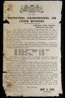 1840 POSTAL NOTICE. "General Post Office / Edinburgh, June 1840." Postal Notice By E S Lees Directing That The Sale Of P - Altri & Non Classificati