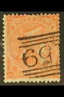 1862-64 4d Bright Red With Hair Lines Plate 4 With WATERMARK INVERTED Variety, SG 82Wi, Used With Nice Postmark, Some Sh - Other & Unclassified
