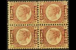 1870 ½d Rose- Red 'bantam' Plate 3, SG 48, Mint BLOCK OF FOUR, The Lower Pair Never Hinged. Fresh & Well- Centred. For M - Other & Unclassified