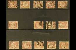 1870 ½d Rose-red/red Bantams All Plates 1 To 8 & 10 To 20 (less The Rare Plate 9), SG 48/49, Used. (14 Stamps) For More  - Autres & Non Classés
