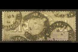 1884 £1 Brown - Lilac, Crown Watermark, SG 185, Used Space Filler With Heavy Cancels, But In Sound Condition With Good P - Andere & Zonder Classificatie