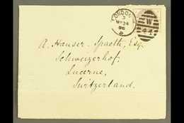 1886 (24 May) Env To Switzerland Bearing 1883-84 2½d Lilac, SG 190, Tied By London Duplex, On The Back Ambulant Transit  - Autres & Non Classés