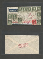 Airmails - World. 1933 (19 Aug) ARGENTINA - Germany. Via France CG AEROPOSTALE + German Air Link. Multifkd Envelope + Ge - Other & Unclassified