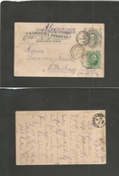 Argentina - Stationery. 1888 (22 Nov) Puyrredon - Germany, Eilenburg, Sachsen. 4c Grey Stat Card + 2c Green Adtl, Cds. V - Andere & Zonder Classificatie