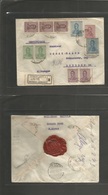 Argentina - Stationery. 1928 (Feb 14) Buenos Aires - Germany, Dresden (26 March) Registered 5c Mauve Stat Env + 9 Adtls, - Andere & Zonder Classificatie