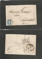 Austria. 1861 (9 Febr) W. Garsten (Steyr, High Austria) - Laudshiti, Germany. Fkd 15kr Blue Cds. Fine. Via Linz - Odetab - Otros & Sin Clasificación