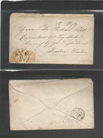 Austria. C. 1867 (9 Nov) Wien - Lerdan, Baden, Germany (10 Nov) Fkd Env, 15 Kr Beige (x2), Tied Cds. - Sonstige & Ohne Zuordnung