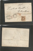 Austria. 1870 (4 Feb) Triest - Gibraltar (Feb 13) E. Fkd 15 Kr Brown, Cancel Oval Ds (further Stamp Missing In Transit + - Autres & Non Classés