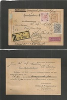 Austria - Stationery. 1898 (7 Nov) Wien - Switzerland, St. Gallen (8 Nov) Registered 2kr Brown Stat Card + 2 Adtls On RE - Other & Unclassified