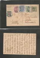 Austria - Stationery. 1922 (7 Oct) Linz - Switzerland, Luzern (9 Oct) 12 1/2 Gr Green Stat Card + 3 Adtls + Taxed + Arri - Autres & Non Classés