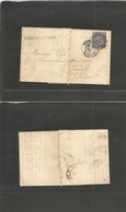 Belgium. 1888 (5 Apr) Molines Station - Spain, Irun, Guipuzcoa. EL Fkd 25c Blue / Pink Stamp, Tied Cds + PARIS Transit.  - Other & Unclassified