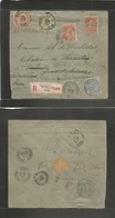 Belgium. 1899 (18 June) Bruxelles - Rhisne, Fwarded. Registered Multifkd Envelope. Fine Mixed Town Usages With New Frank - Autres & Non Classés