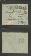 Belgium - Xx. 1925 (8 Oct) Antwerpen - Germany, Altona (9 Oct) Registered Mutlfkd Envelope, Mixed Issues + R-label. Fine - Other & Unclassified