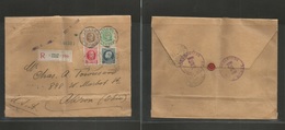 Belgium - Xx. 1928 (2 Dec) Ixelles, Elsene - USA, Acron, OH (26 Dec) Registered Multifkd Mixed Issues Envelope Incl 1fr  - Autres & Non Classés