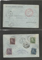 Belgium - Xx. 1937 (19 May) Brussels - PERU, Arequipa (28 May) German Airmail. Reverse Multifkd Envelope. Fine + Pacific - Autres & Non Classés