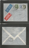 Belgium - Xx. 1939 (12 Oct) Brussels - Sweden, Stockholm. Air Express Mail Multifkd Envelope + 2 Special Postal Labels,  - Sonstige & Ohne Zuordnung