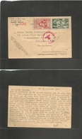 Belgium. 1940 (18 July) Belgian Army In France. Red Cross Frkd FM Card With Aux Stamps. Nazi Censor. Moux - Bruxelles. F - Otros & Sin Clasificación