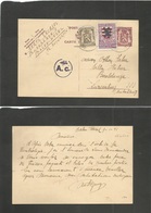 Belgium. 1941 (9 Jan) Balen Wezel - Luxemburg, Bereldange (anoted Germany!) 40 Cts Lilac Stat Card + 2 Adtls Incl Winter - Autres & Non Classés