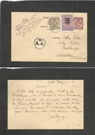 Belgium. 1941 (9 Jan) Balen Wezel - Luxemburg, Bereldange (anoted Germany!) 40 Cts Lilac Stat Card + 2 Adtls Incl Winter - Sonstige & Ohne Zuordnung