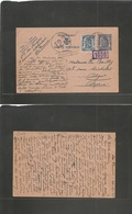 Belgium - Xx. 1944 (20 Dec) La Panne - Algeria, Alger 50c Blue / Pmk Stat Card + Adtl. Tied WWII + Censored + Destinatio - Autres & Non Classés