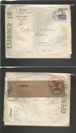 Belgian Congo. 1941 (24 Oct) Albortville - Switzerland, Glarus. Single Fkd Envelope With Triple Censor Labels, Depart +  - Otros & Sin Clasificación