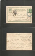 Bulgaria. 1888 (2 Oct) Philipople - Andrinople, Turkey. 5p Green Stationary Card + 5p Adtl, Bilingual Cds (15 Oct) Arriv - Andere & Zonder Classificatie