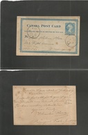 Canada. 1881 (8 Sept) Grand Ligne, Quebec - USA, NYC (9 Sept) 1c Blue Large Queen Stat Card. Fine Used. - Other & Unclassified