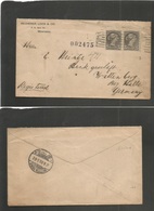 Canada. 1900 (July) Montreal - Germany. Wittenberg (12 Aug) Registered Fkd Envelope Small Queen Head Issue. 5c Pair. Fin - Altri & Non Classificati