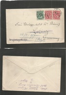 Canada. 1911 (10 July) Kaslo, BC - Germany, Leipzig, Fwded. Multifkd Env. Village Origin. Fine. - Other & Unclassified