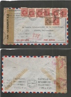 Canada. 1943 (23 July) Swift Current, Sask - Switzerland, Geneva. Air Multifkd POW Mail Envelope + US + Nazi Censored Wi - Autres & Non Classés