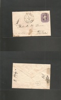 Chile - Stationery. 1875 (9 Febr) Parral - Talca. 5c Violet / Ivory Plain Paper. London B Print De Le Rue, 112x73 Mm. VF - Chili