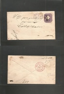 Chile - Stationery. 1875 (22 May) Santiago - Valp (23 May) 5c Lilac / Ivory Plain Paper. De La Rue, 140x84, London "c" P - Chili
