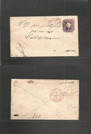 Chile - Stationery. 1875 (22 May) Santiago - Valp (23 May) 5c Lilac / Ivory Plain Paper. De La Rue, 140x84, London "c" P - Cile