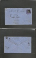 Chile - Stationery. 1875 (26 Nov) De La Rue, London Print ©, 140x86 Mm (k), Anjeles - Concepcion (26 Nov). Fine Very Ear - Chili