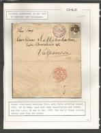 Chile - Stationery. 1875 (25 Dec) Santiago - Valparaiso. 5c Grey On Whitish Crown Paris Printing Stationary Envelope, Co - Cile