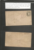 Chile - Stationery. 1876 (15 Sept) Santiago Local Usage. 5c Grey Stat Env On Ivory Plain Paper, Size G 142x80 Mm Paris P - Cile