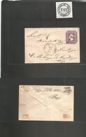 Chile - Stationery. C. 1876-7. San Antonio De Aquilon Estación - Santiago 5c Intense Lilac On Plain Ivory Paper. Fine An - Chili