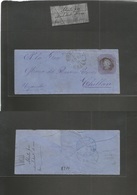 Chile - Stationery. 1878 (11 April) Reverse Text "Abierta Por Identidad De Nombre" (xxx / R) Molina - Chillan. 5c Lilac  - Chile