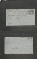 Chile - Stationery. C. 1887-8. Paris Print. 5c Grey On Bluish Plain Paper Size G. Very Rare Used, Addressed To Santiago. - Cile