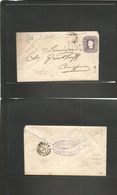 Chile - Stationery. 1888 (5 Dic) Temuco, Tome - Concepción (7 Dic) 5c Lilac On Plain Ivory Paper Prints. NY - K, Size 14 - Chili